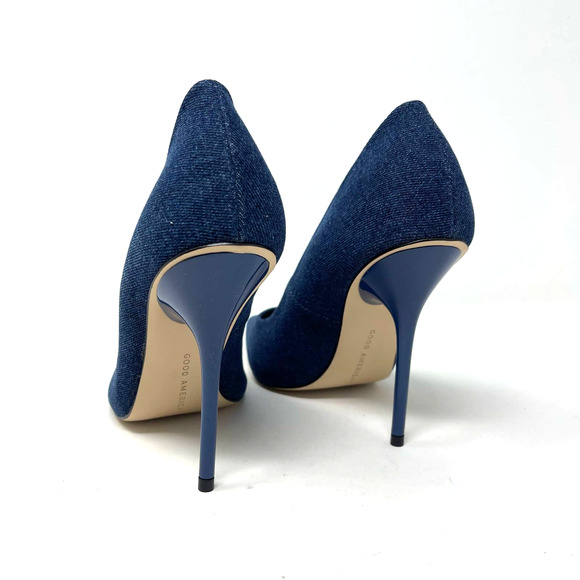 Good American Emma Denim Heel Size 9 Blue Denim 002 GSH009-X - Picture 5 of 15